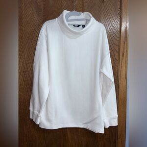 Lands’ End 2X white waffle knit cowl neck tunic
